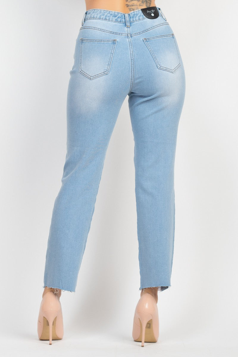 Destroyed Mom Denim Jeans