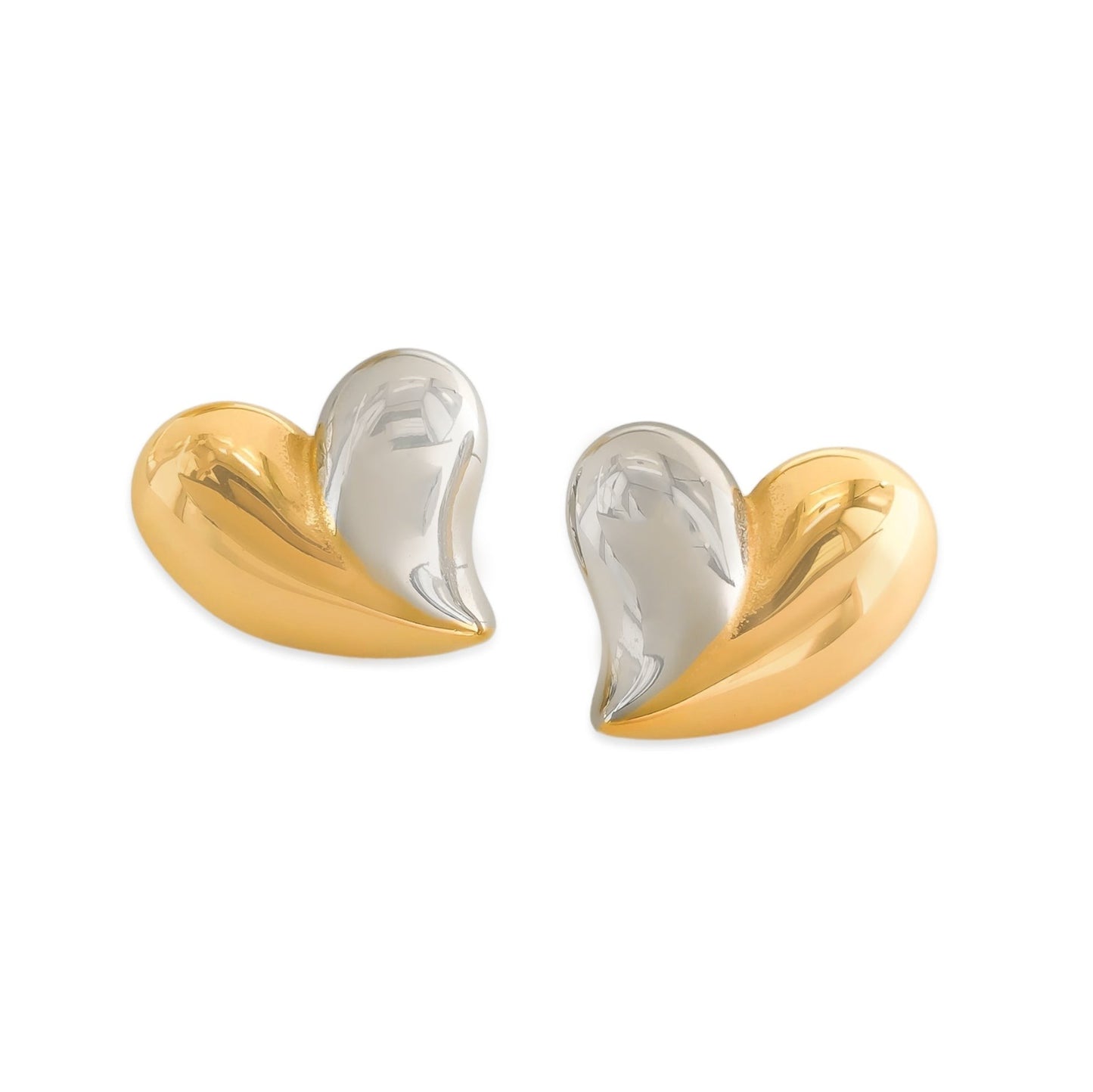 18k Gold Heart Earrings