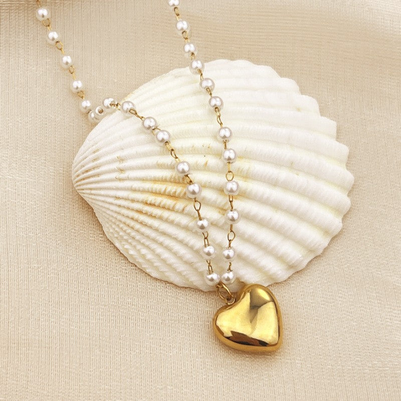18K Stainless Steel Tarnish Free Heart Necklace