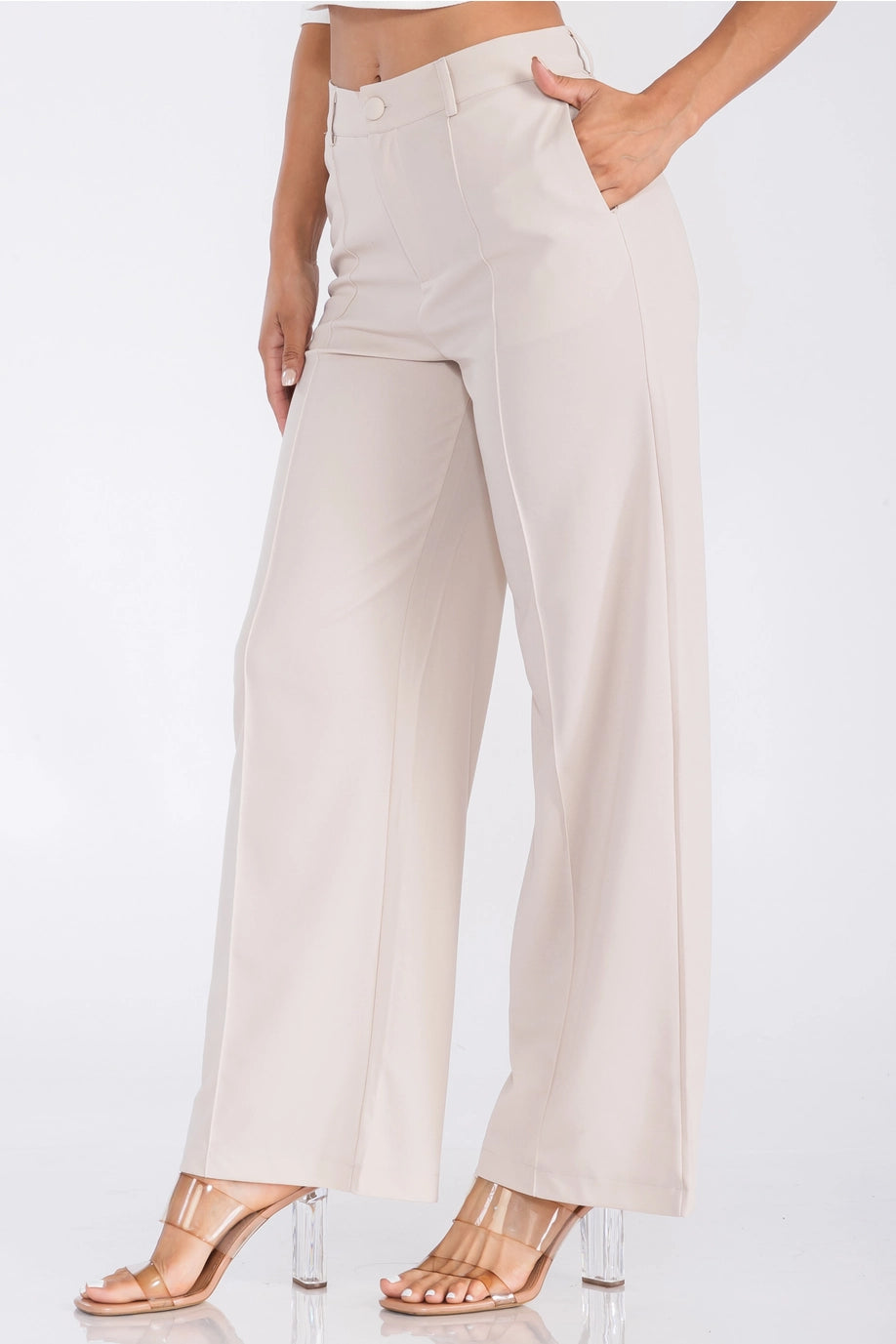 Women's Solid High Waist Formal Pants