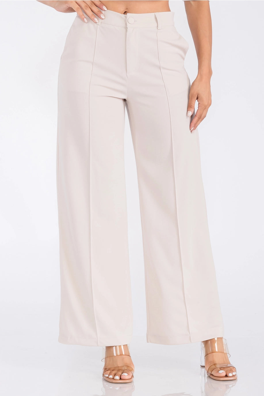 Women's Solid High Waist Formal Pants