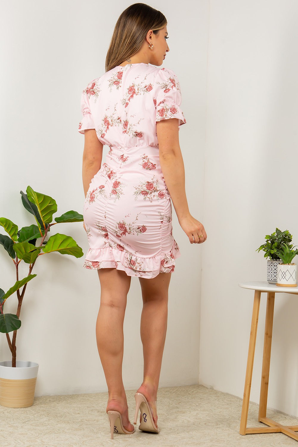 Floral Print Short Sleeve Mini Sundress